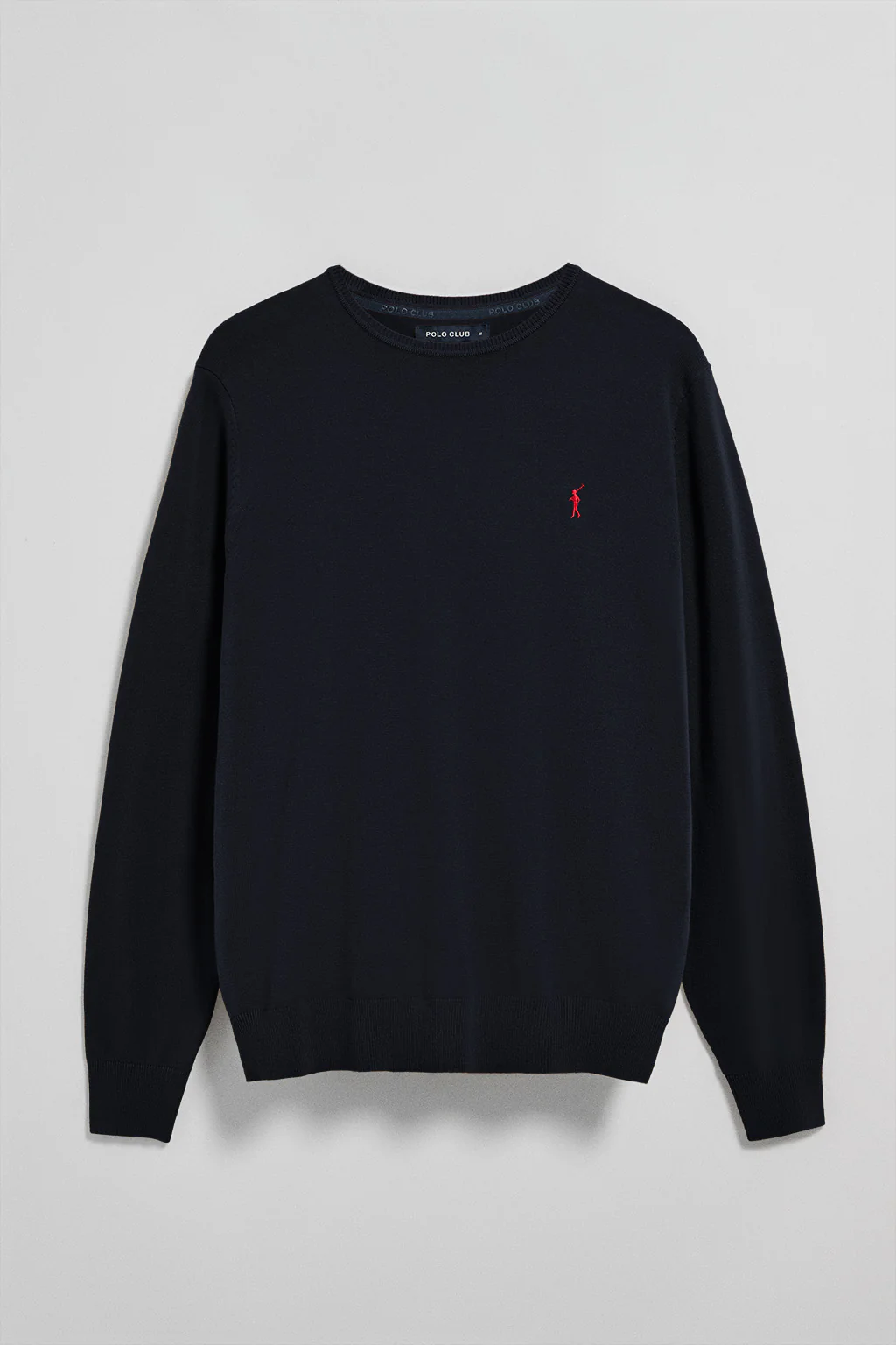 Navy-blue round-neck knit jumper with Rigby Go embroidery - Image 8