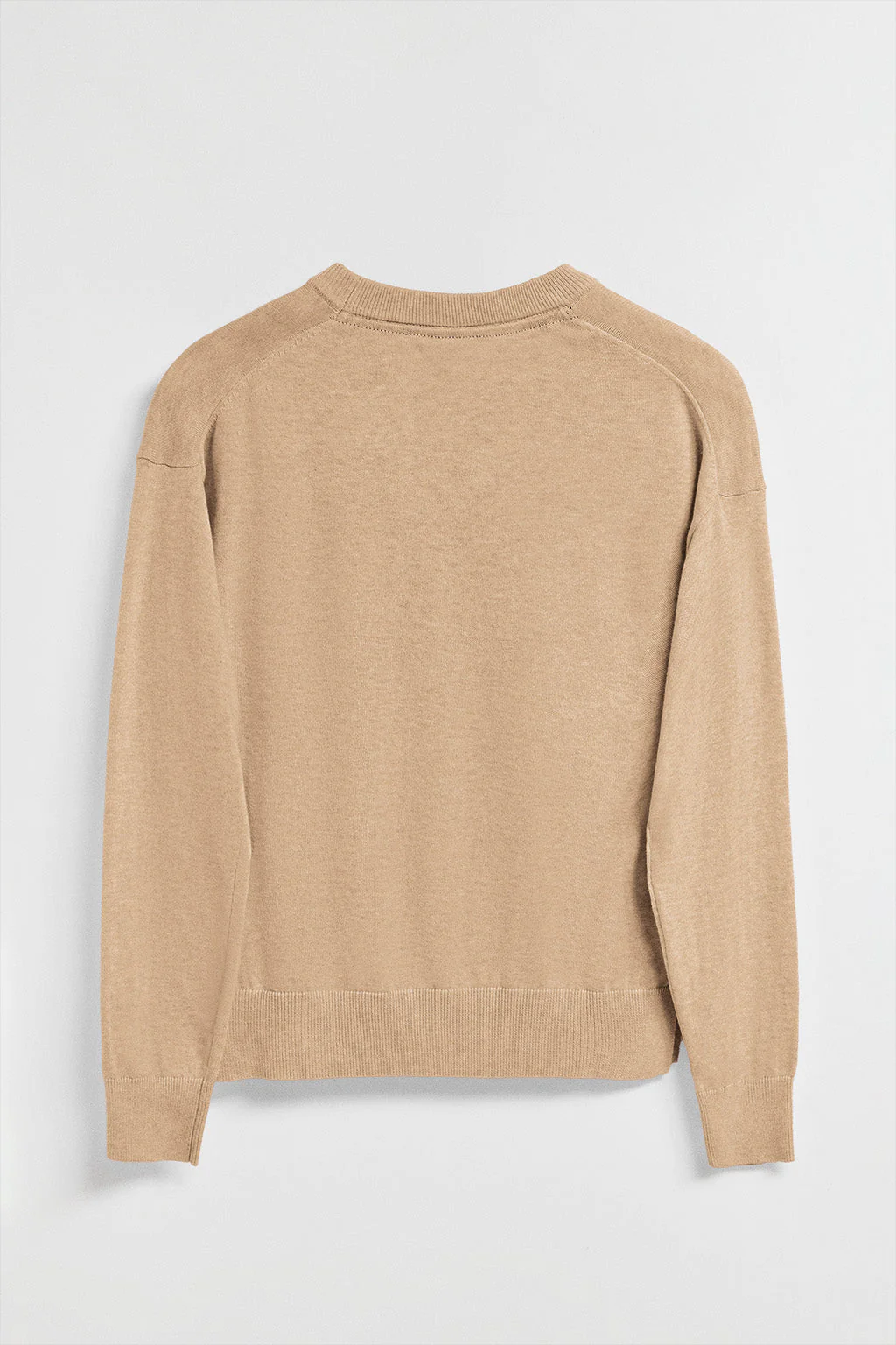 Caramel-marl round-neck knit jumper with Rigby Go embroidered logo - Image 7