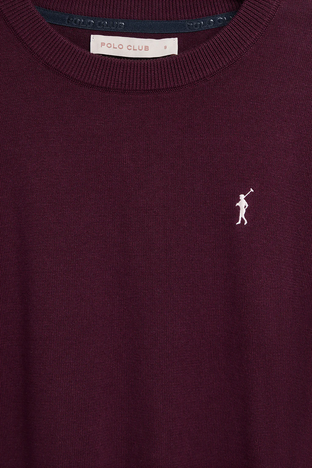 Plum round-neck knit jumper with Rigby Go embroidered logo - Image 7