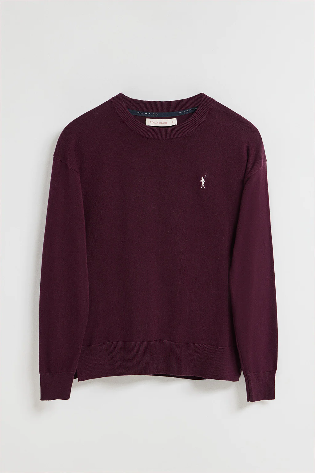 Plum round-neck knit jumper with Rigby Go embroidered logo - Image 8
