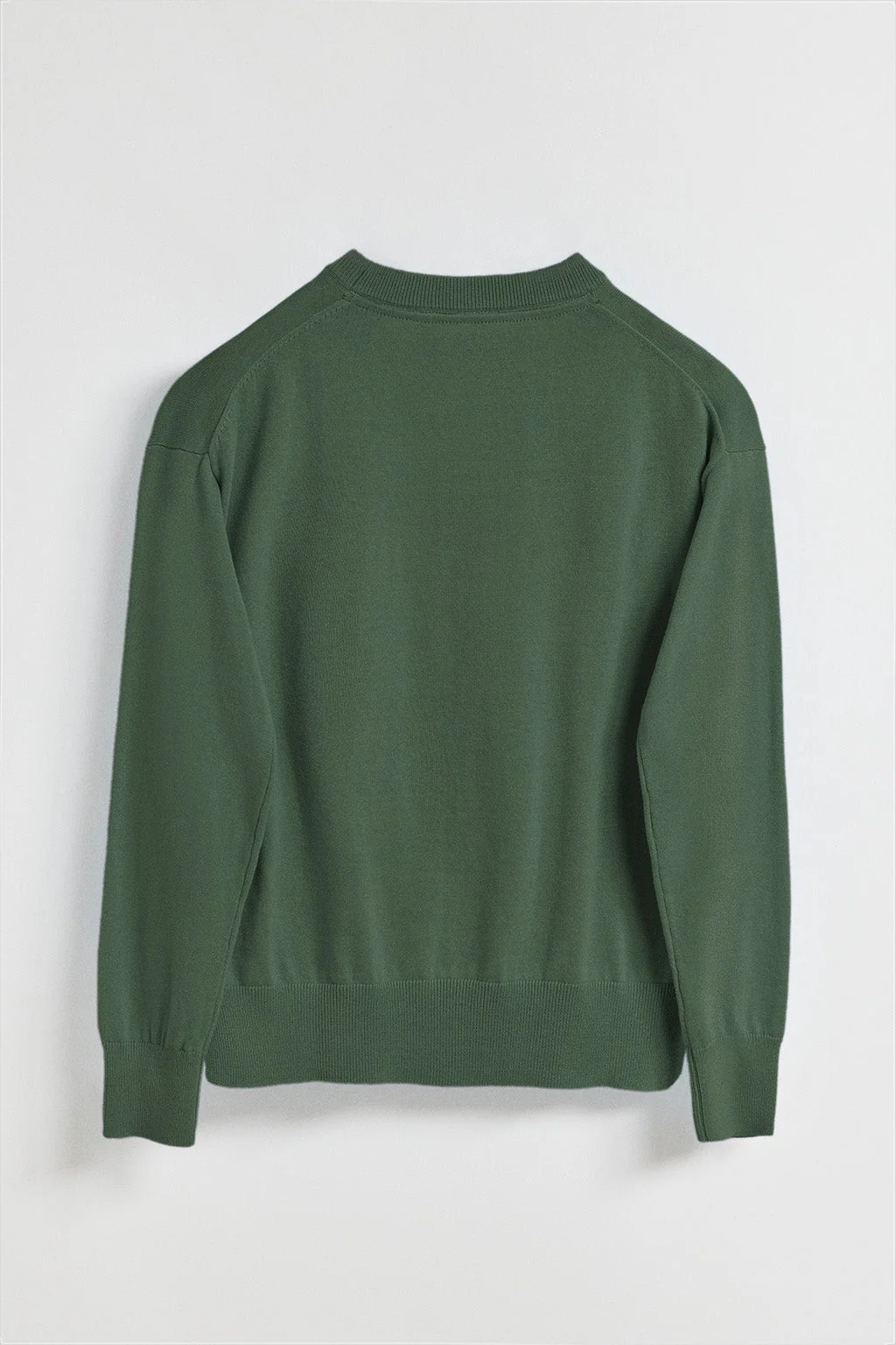 Green round-neck knit jumper with Rigby Go embroidered logo - Image 7