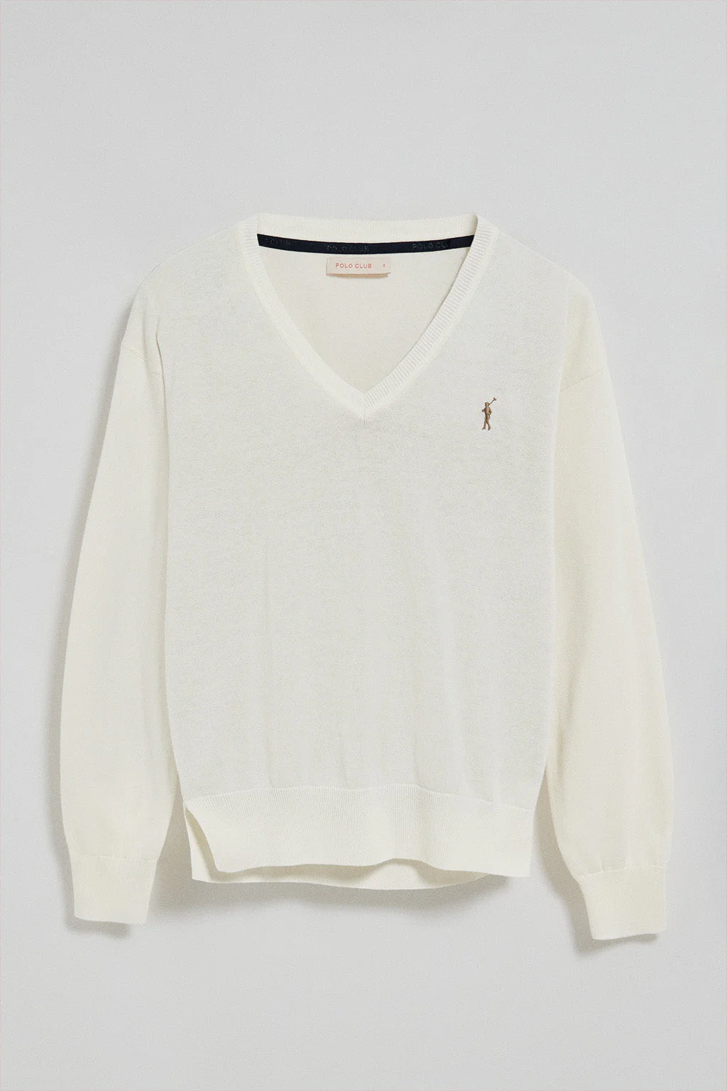 Nude V-neck knit jumper with Rigby Go embroidered logo - Image 8