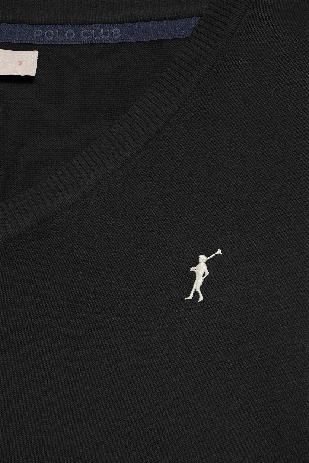 Black V-neck knit jumper with Rigby Go embroidered logo - Image 7