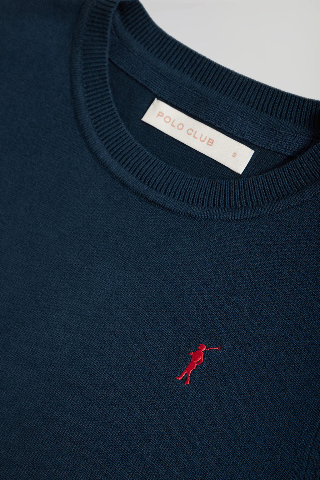 Navy-blue short-sleeve round-neck knit jumper with Rigby Go logo - Image 7