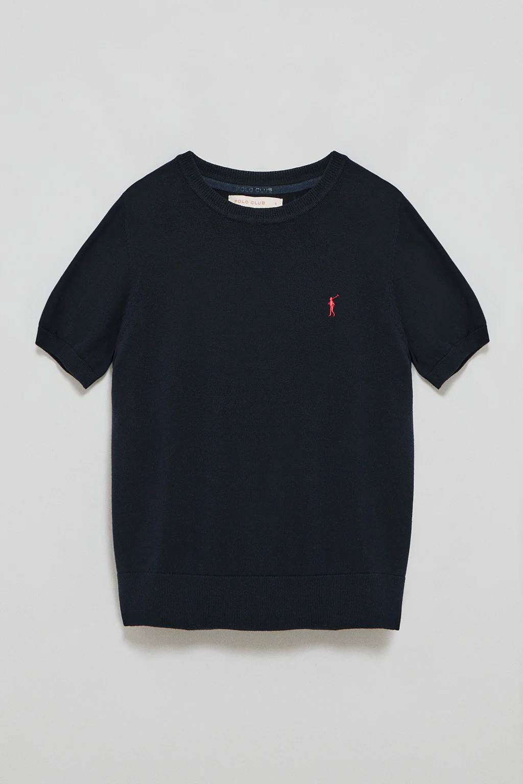 Navy-blue short-sleeve round-neck knit jumper with Rigby Go embroidery - Image 8