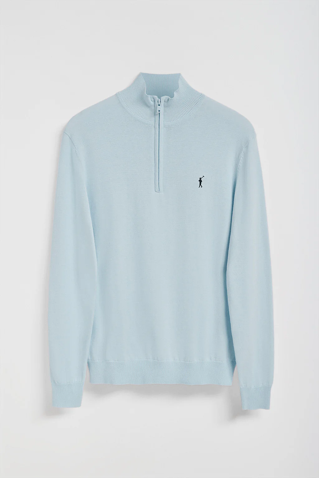 Light-blue half-zip knit jumper with Rigby Go embroidered logo - Image 5