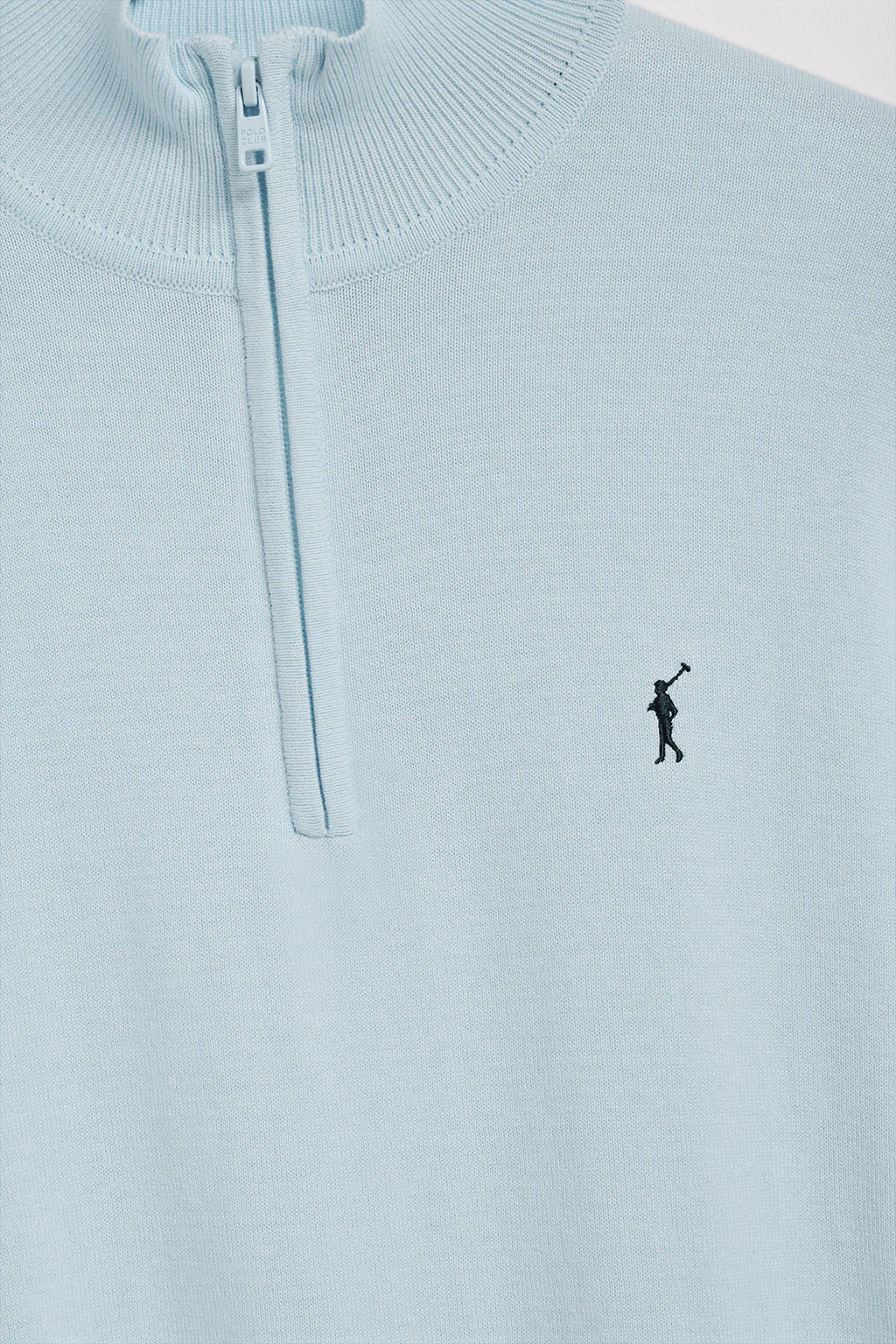 Light-blue half-zip knit jumper with Rigby Go embroidered logo - Image 7