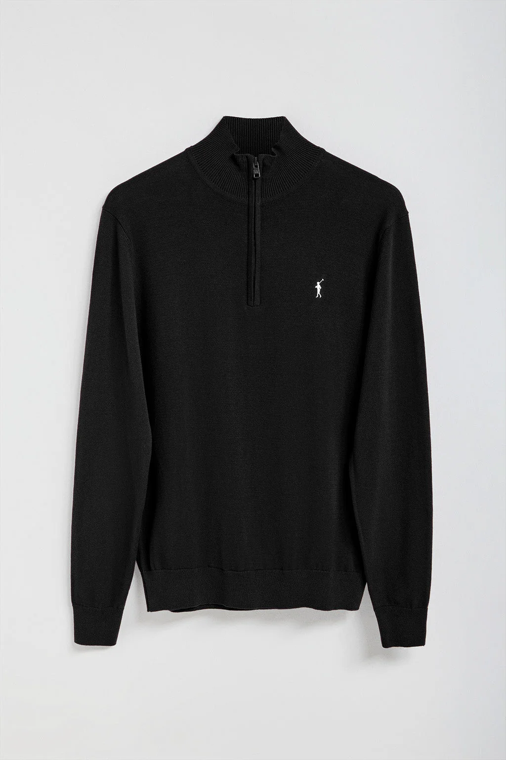Black half-zip knit jumper with Rigby Go embroidered logo - Image 5