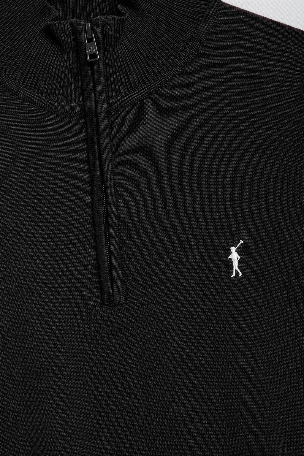 Black half-zip knit jumper with Rigby Go embroidered logo - Image 6