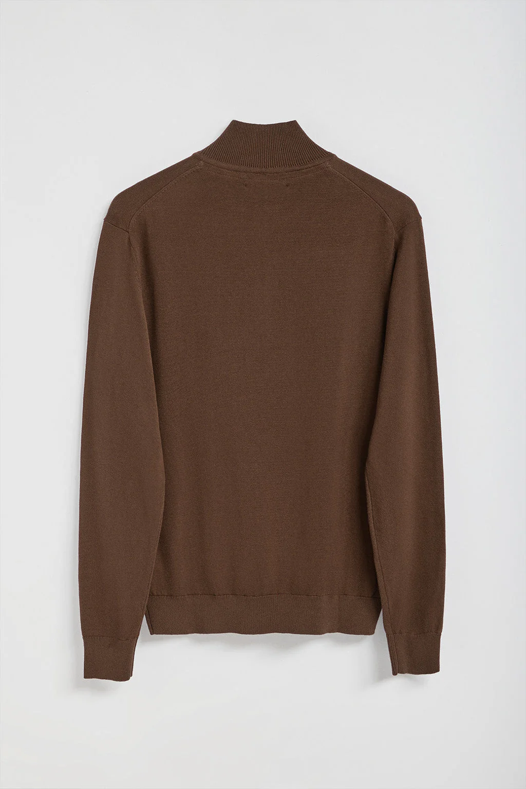 Brown half-zip knit jumper with Rigby Go embroidered logo - Image 7