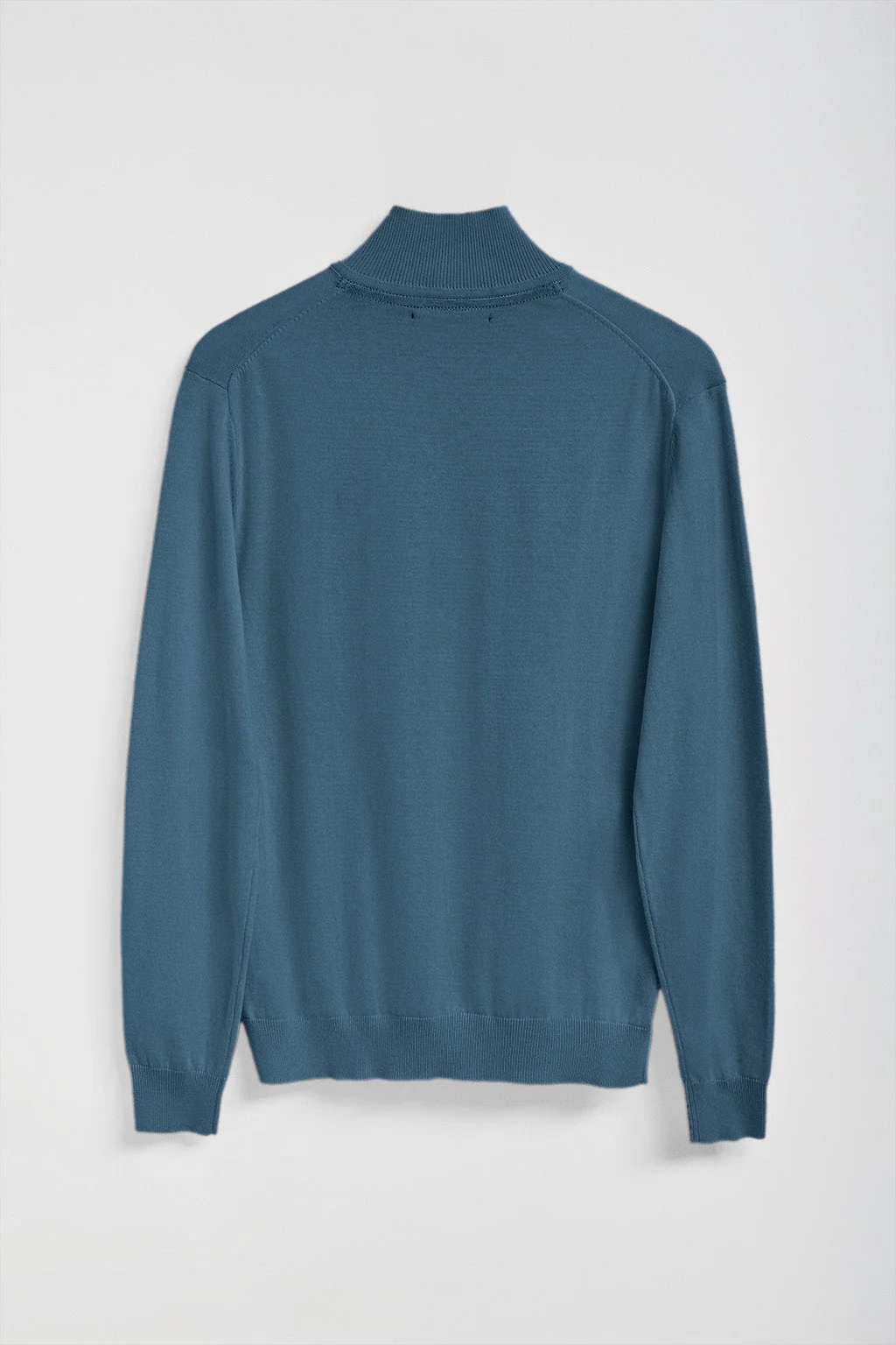 Denim-blue half-zip knit jumper with Rigby Go embroidered logo - Image 7