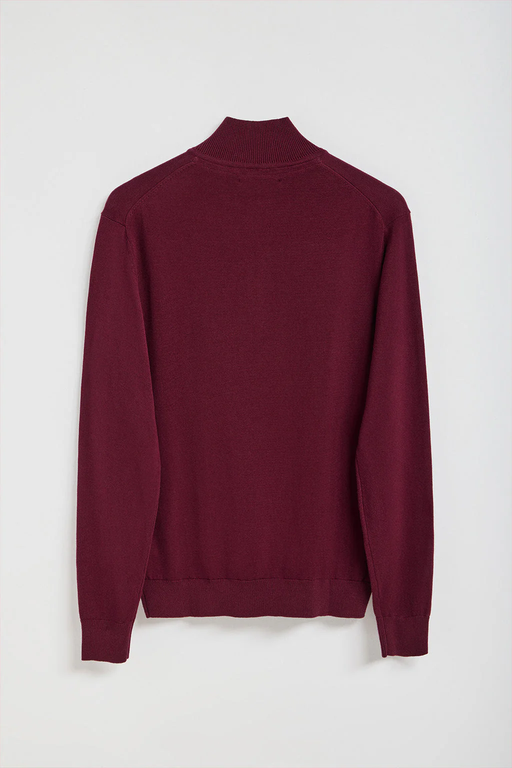 Maroon half-zip knit jumper with Rigby Go embroidered logo - Image 7