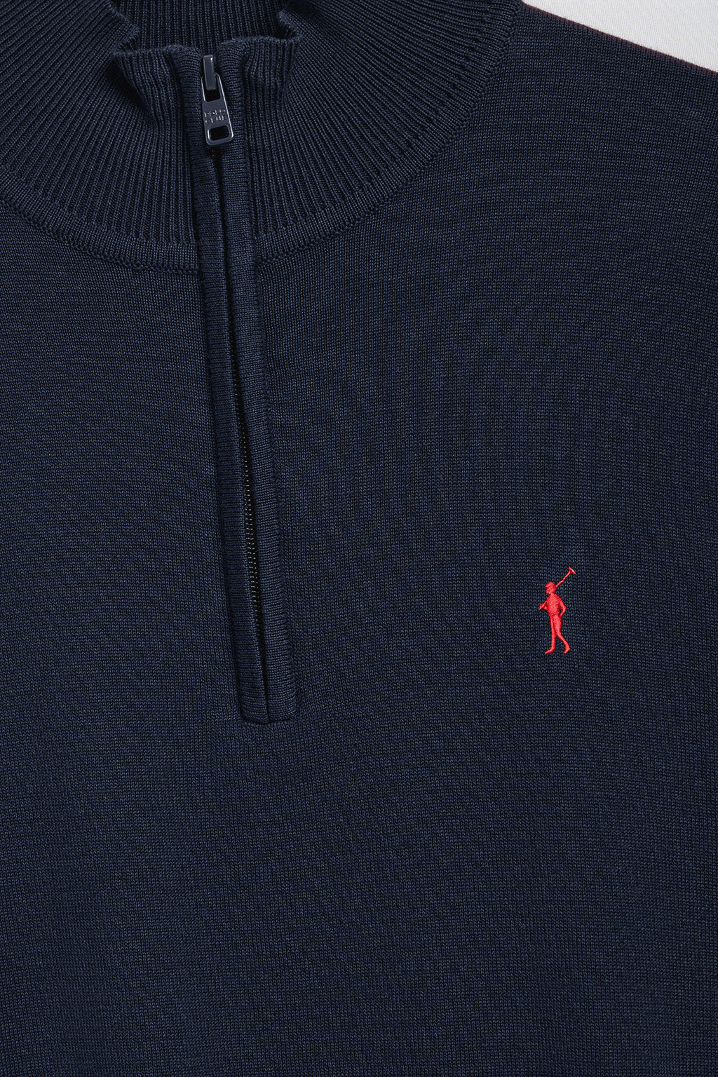 Navy-blue half-zip knit jumper with Rigby Go embroidered logo - Image 8