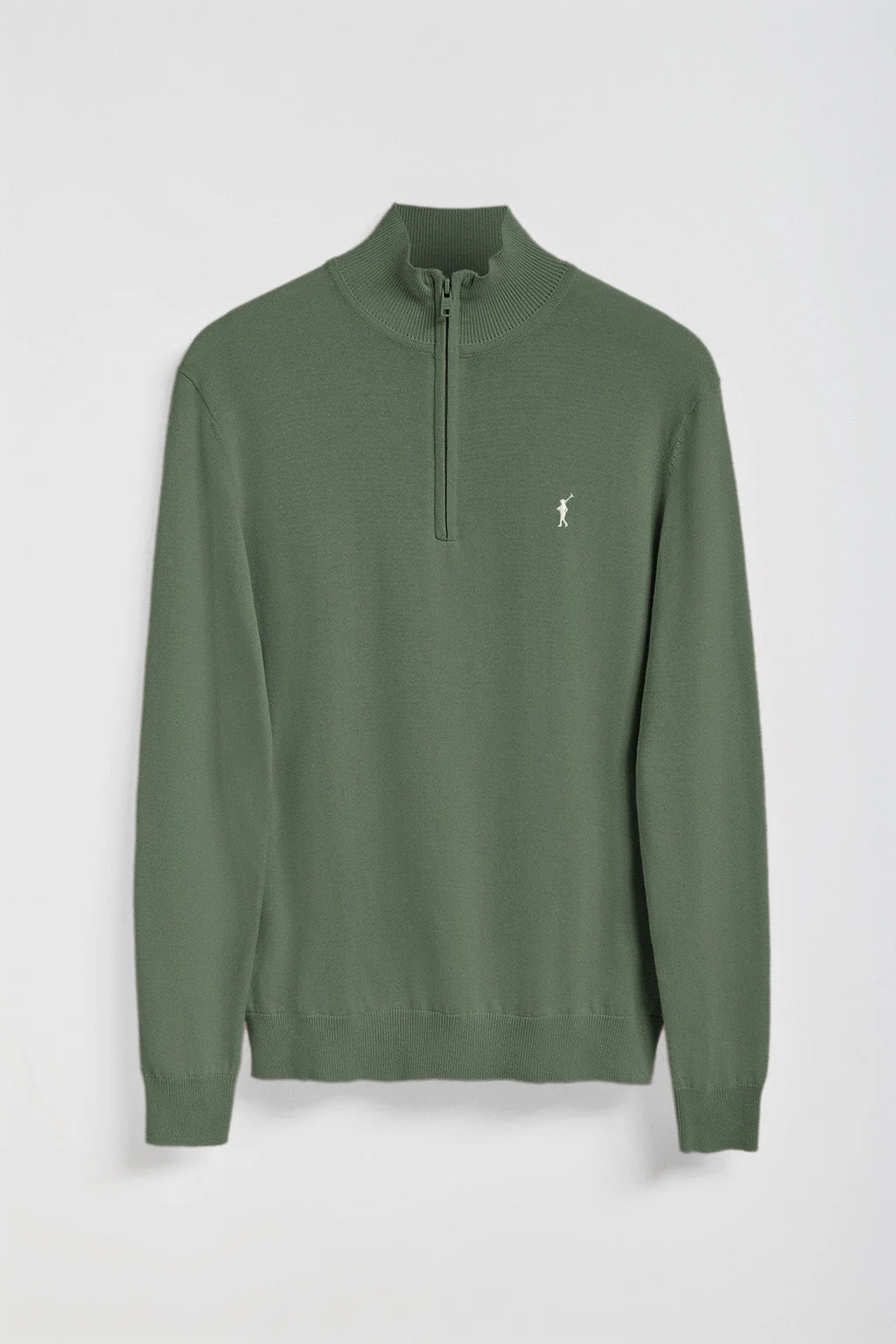 Green half-zip knit jumper with Rigby Go embroidered logo - Image 5