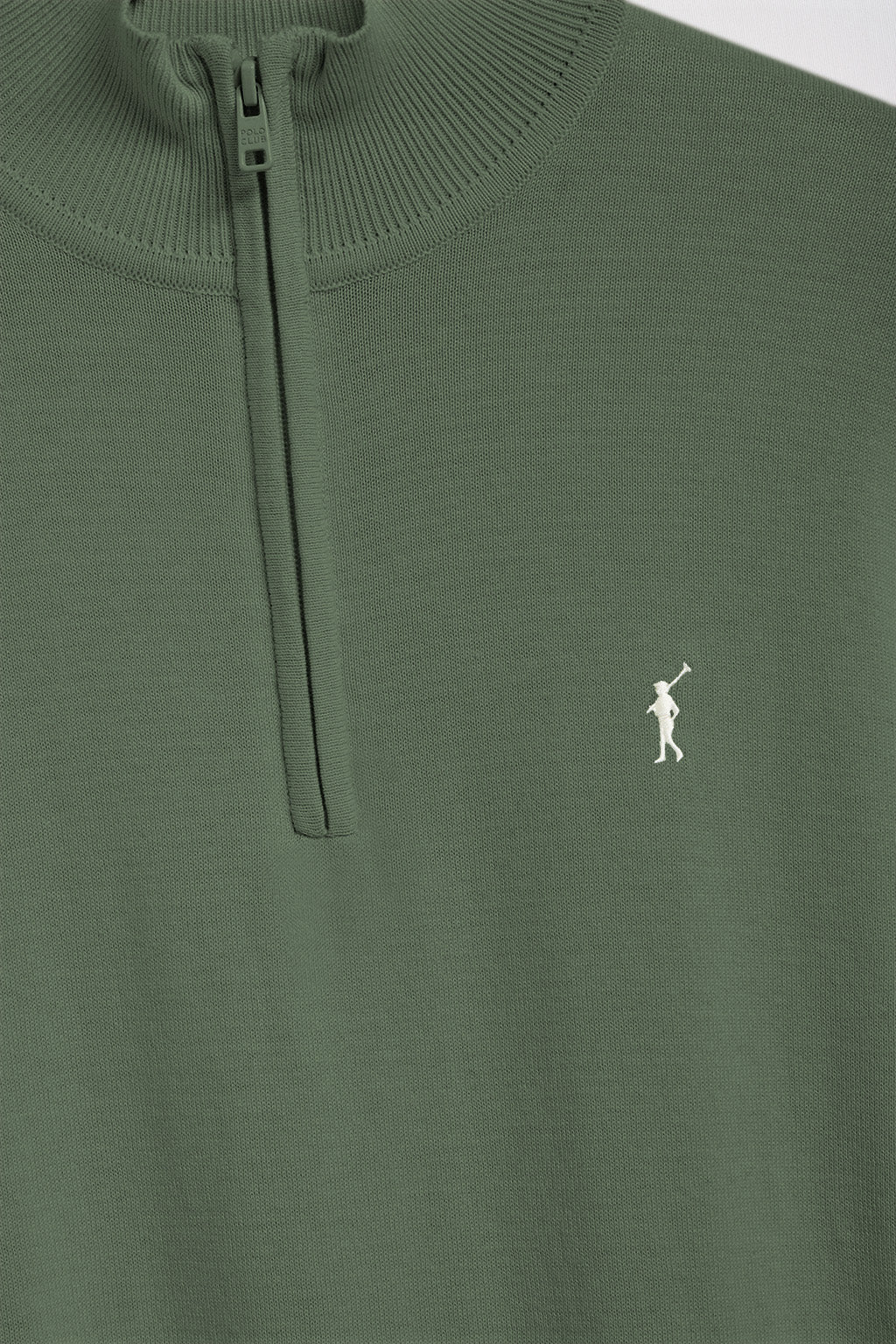 Green half-zip knit jumper with Rigby Go embroidered logo - Image 6