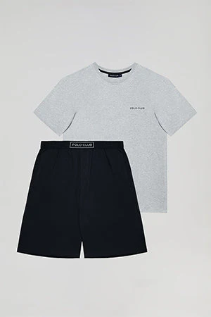 Bi-coloured short Iago pyjamas with Polo Club details - Image 10