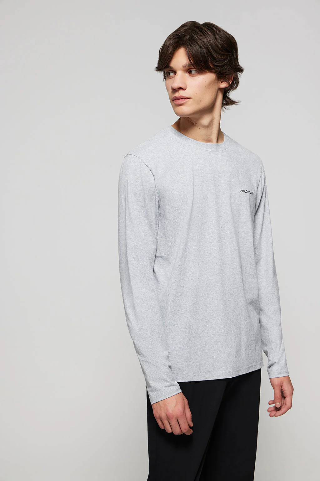 Grey-marl long-sleeve Isaac PJ T-shirt