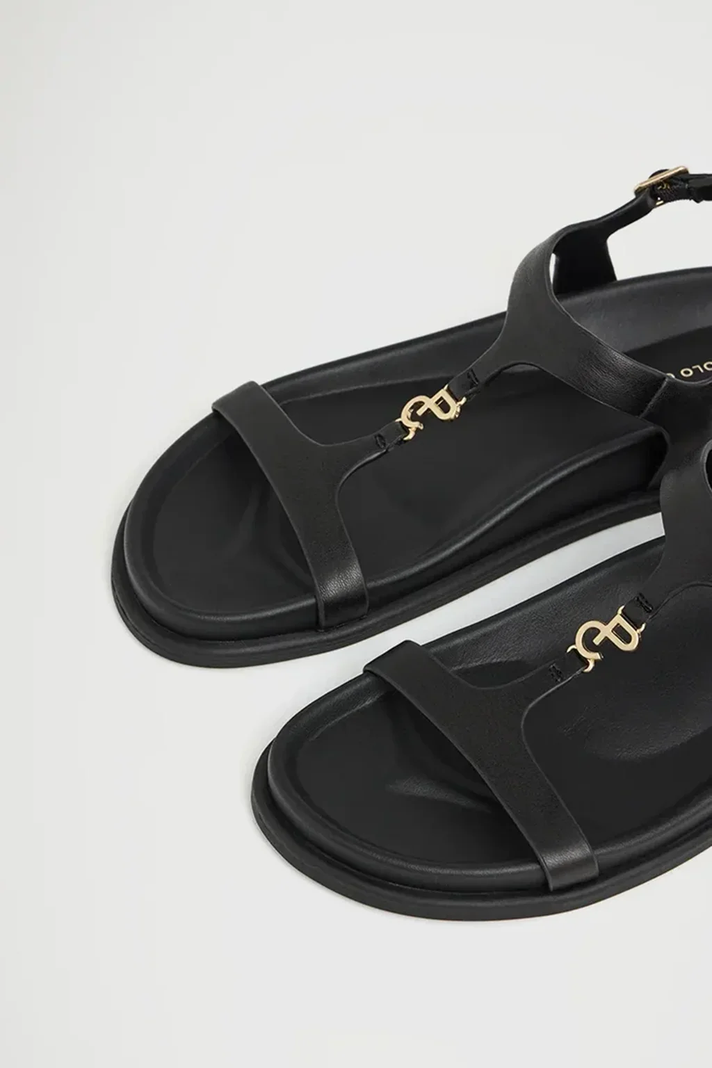 Black bio sandal Allegra with Polo Club metal logo - Image 3