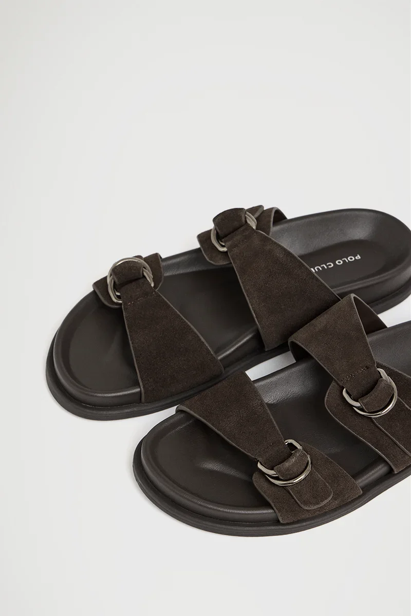 Brown bio sandal Amara with buckles and Polo Club logo - Image 2