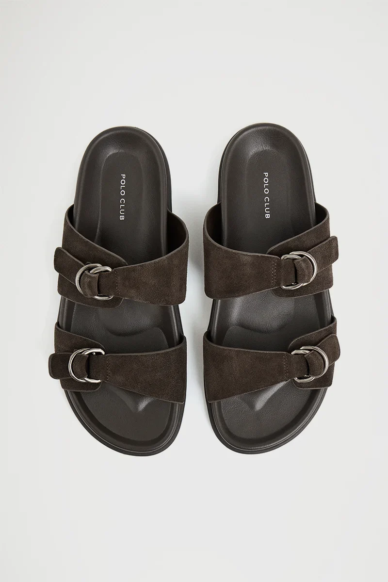 Brown bio sandal Amara with buckles and Polo Club logo - Image 4