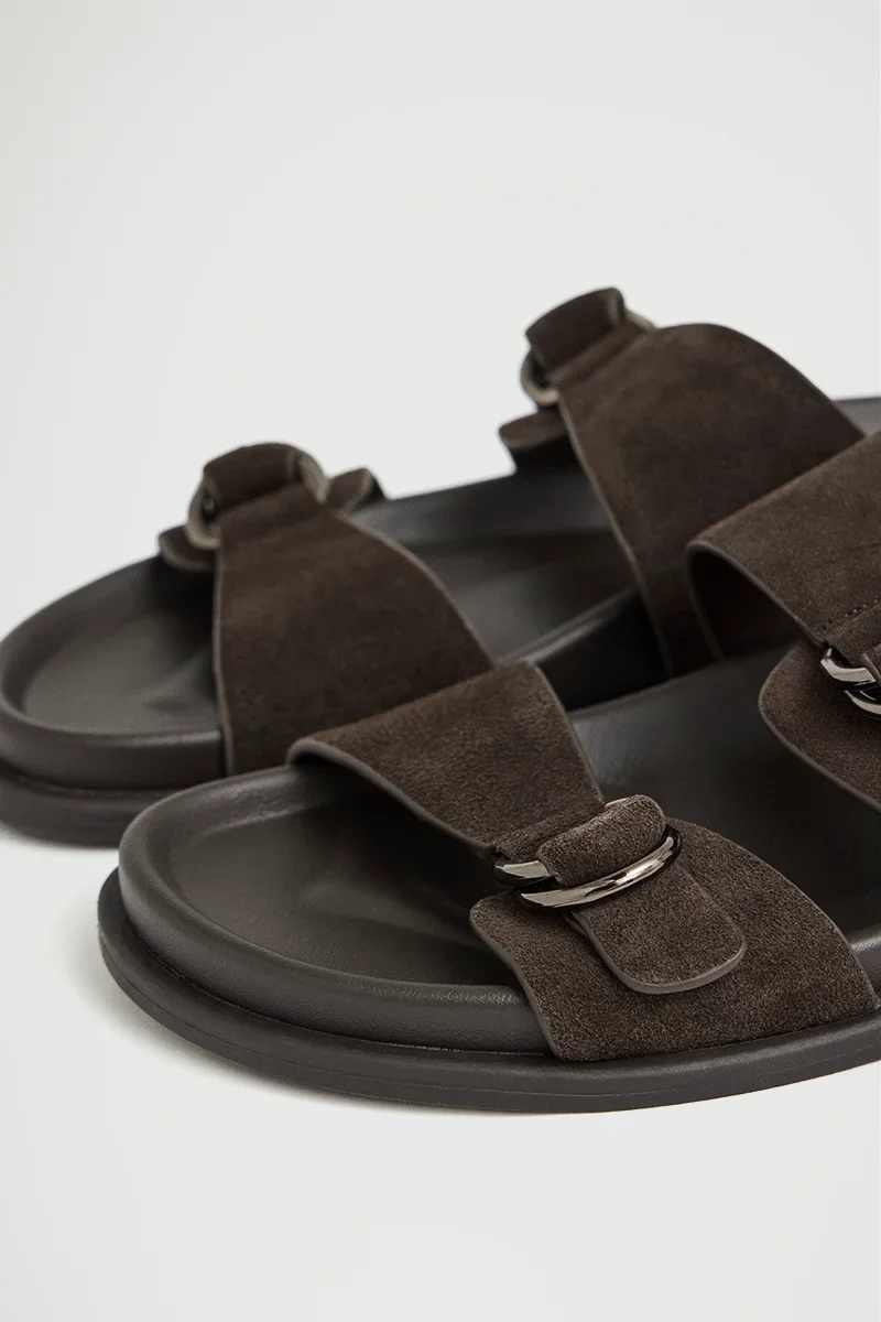 Brown bio sandal Amara with buckles and Polo Club logo - Image 5