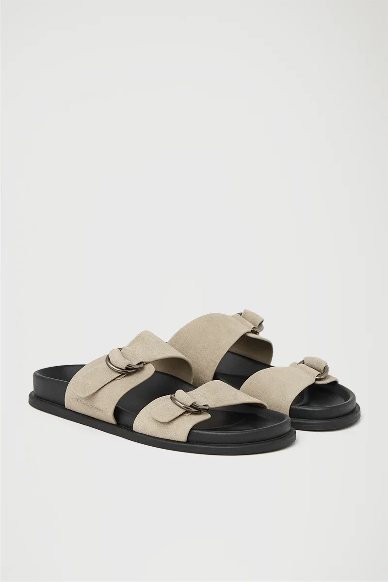 Nude bio sandal Amara with buckles and Polo Club logo