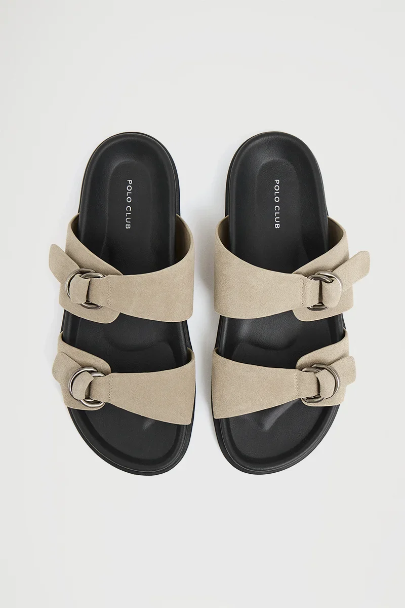 Nude bio sandal Amara with buckles and Polo Club logo - Image 2