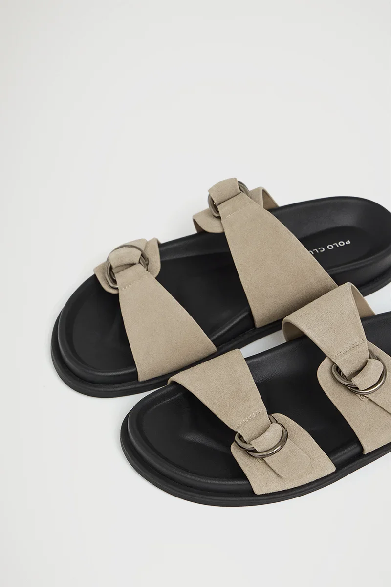 Nude bio sandal Amara with buckles and Polo Club logo - Image 3