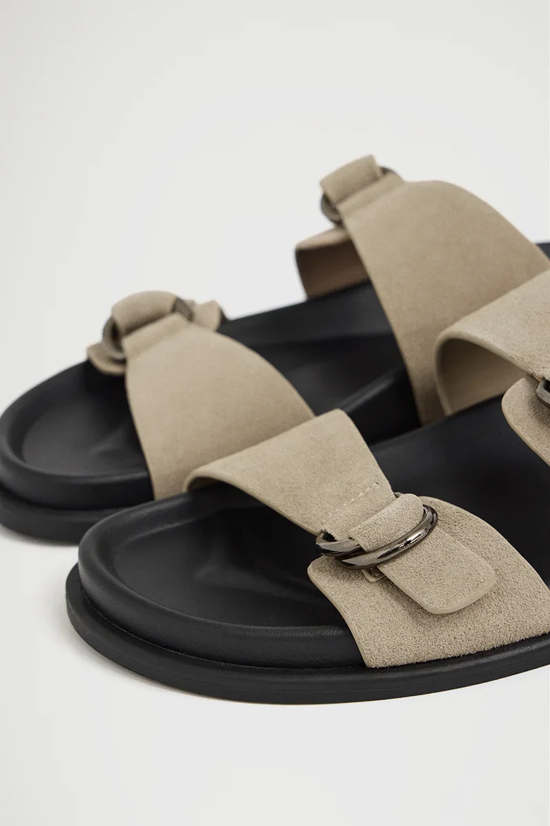 Nude bio sandal Amara with buckles and Polo Club logo - Image 5