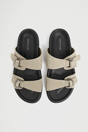 Nude bio sandal Amara with buckles and Polo Club logo - Image 7