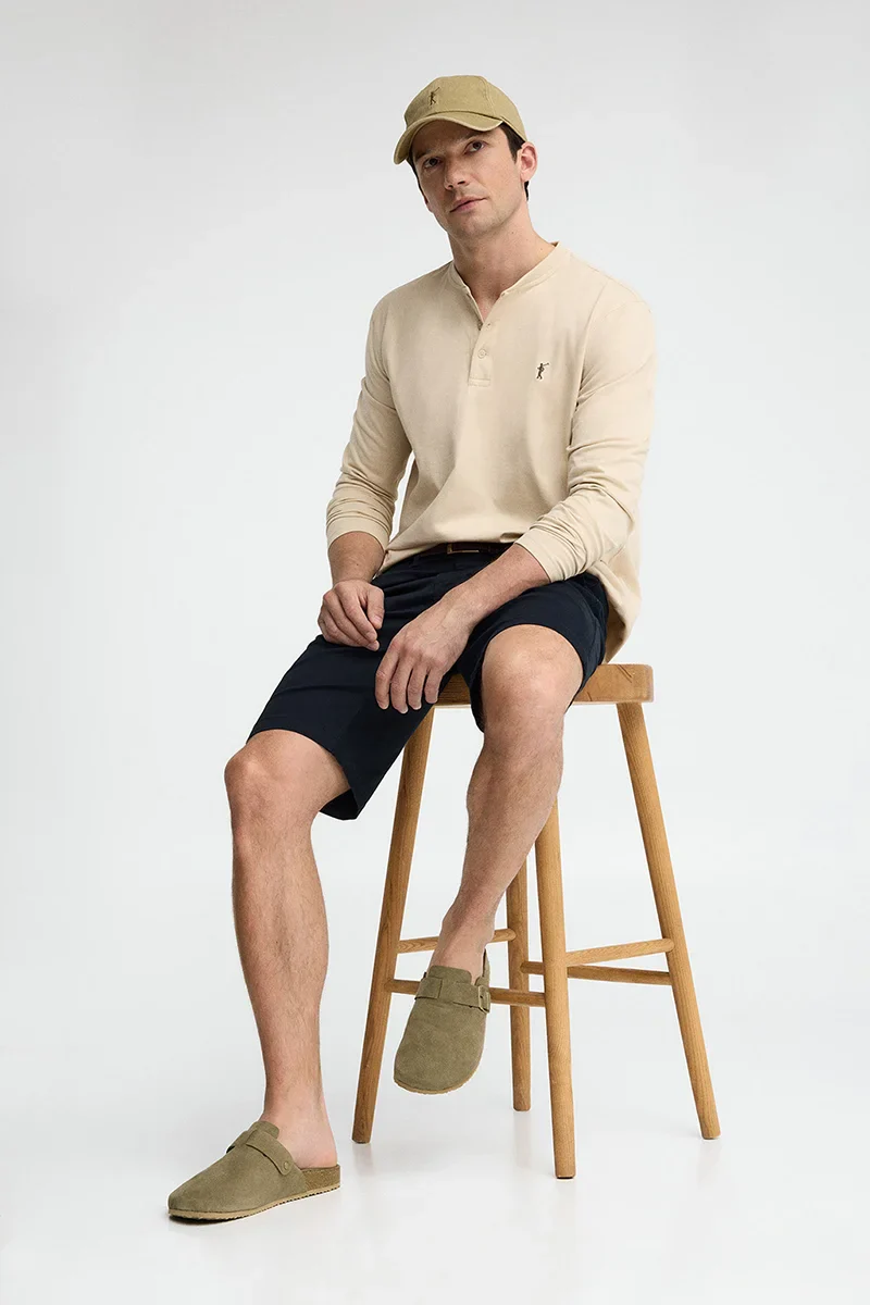 Stone-grey suede bio clog Buck with Polo Club logo