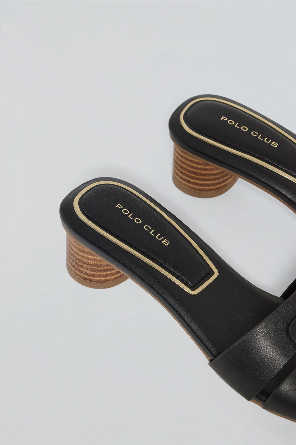 Black heel mules Giorgia with metallic detail - Image 4