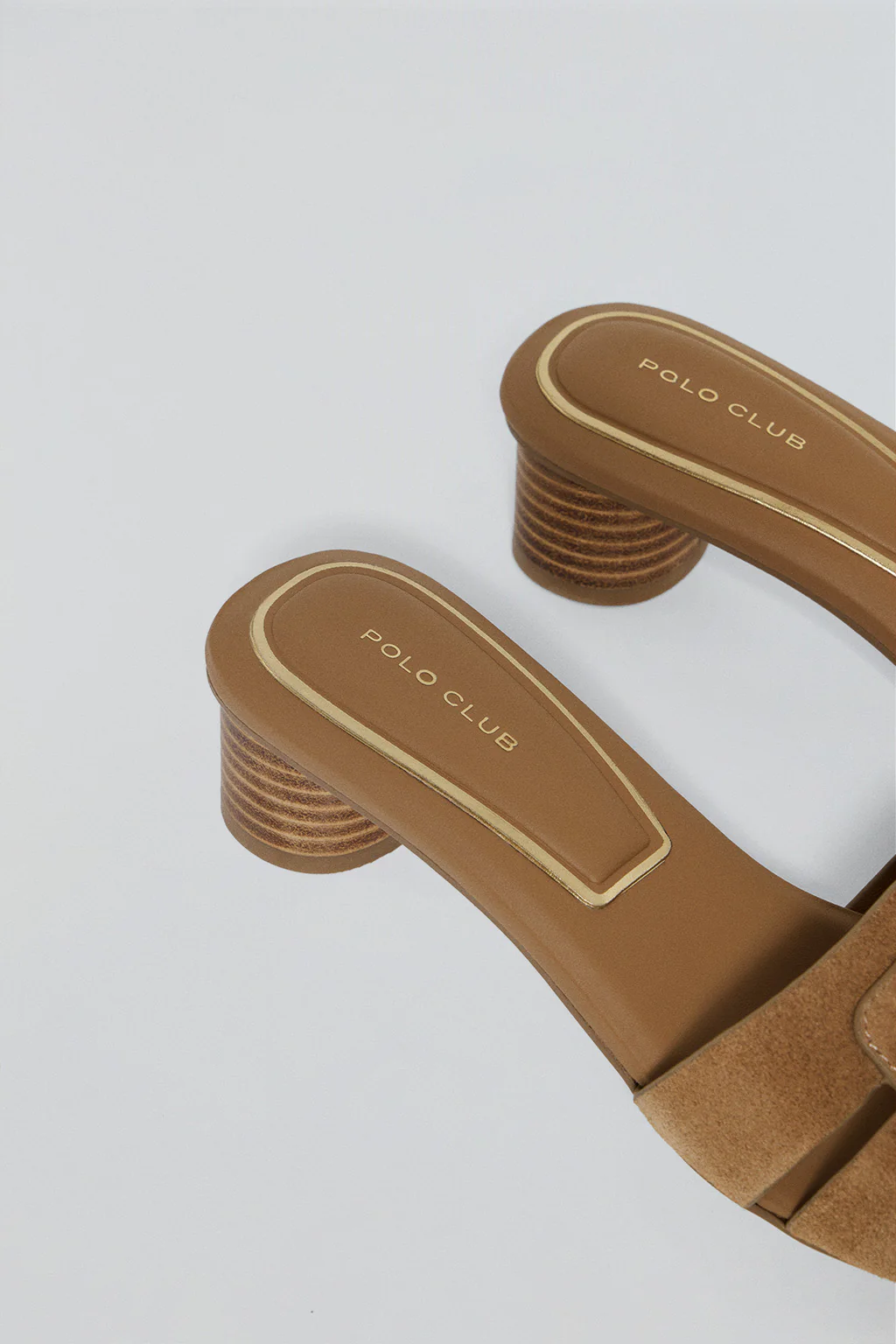 Camel heel mules Giorgia with metallic detail - Image 4