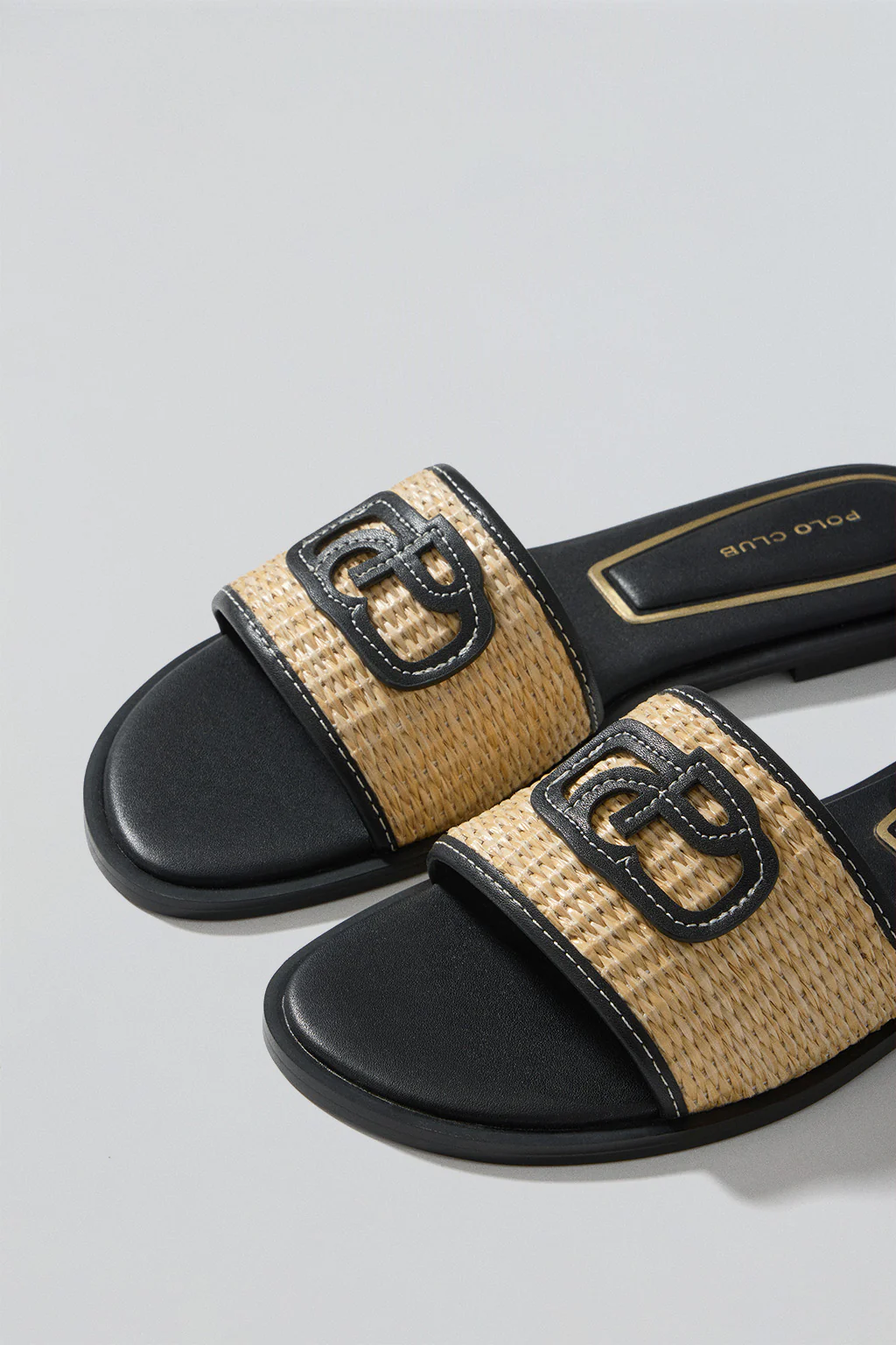 Black raffia sandal Greta with PC logo - Image 4