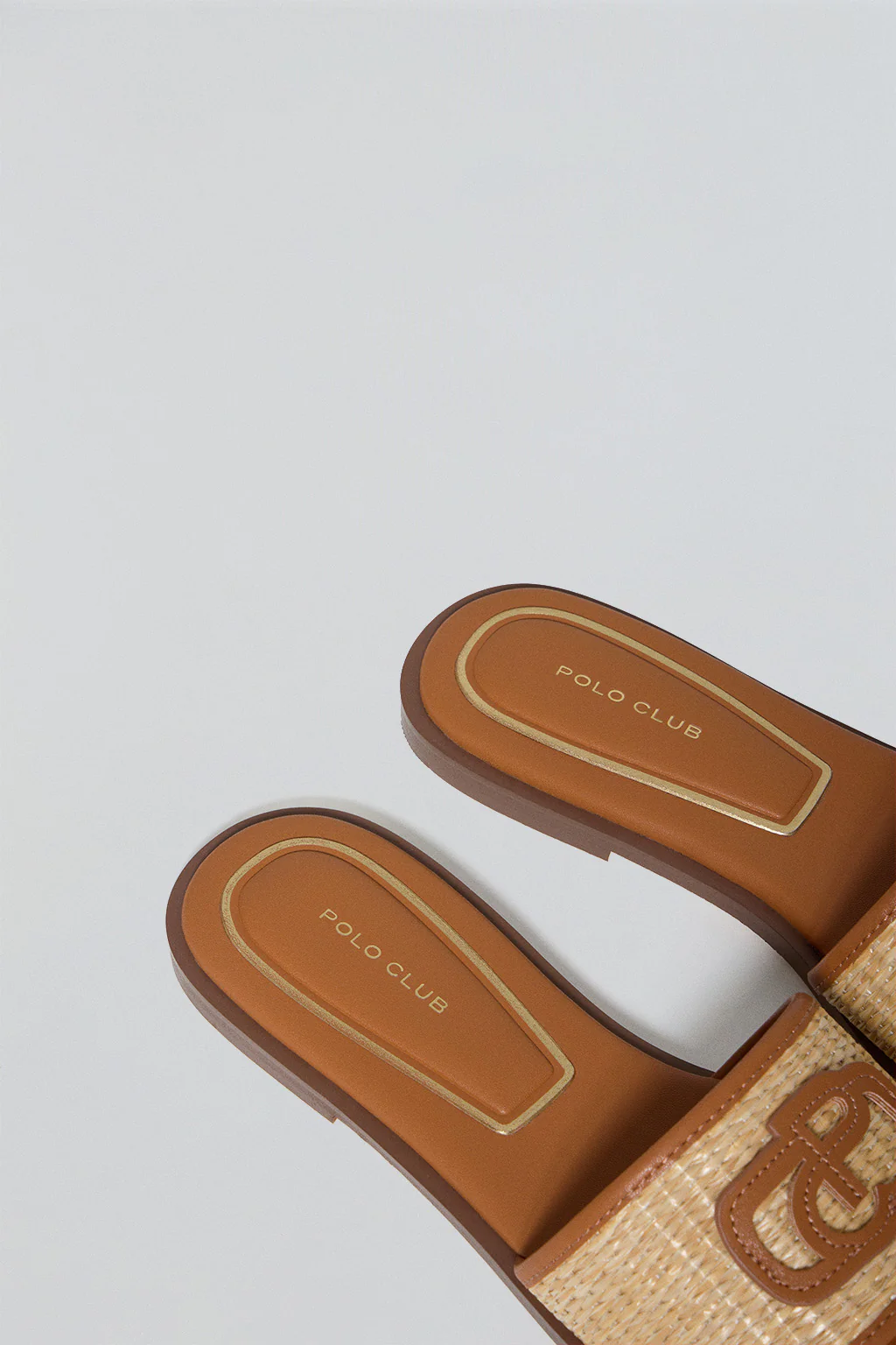 Brown raffia sandal Greta with PC logo - Image 3