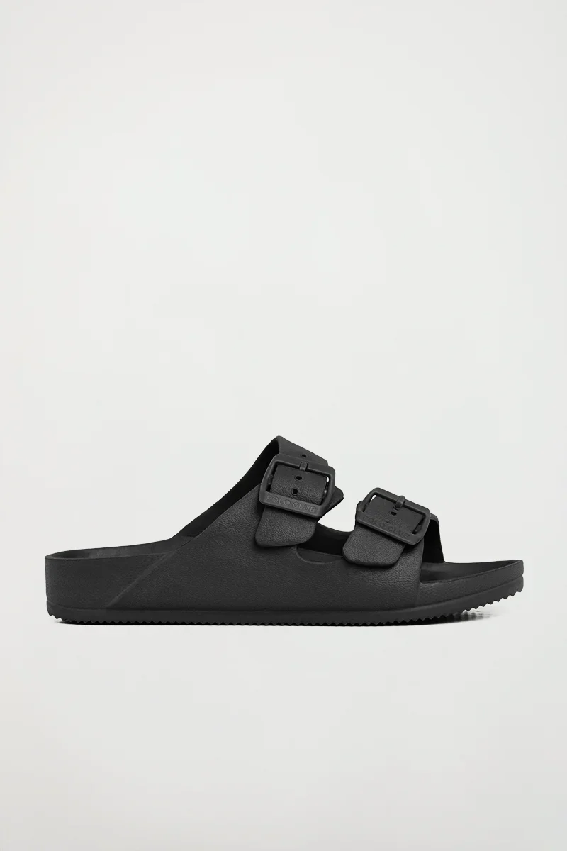 Black unisex double-buckle bio sandals Polo Club - Image 4