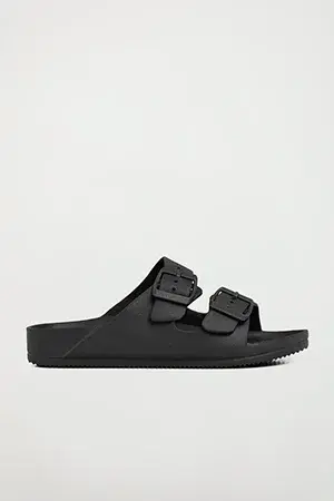 Black unisex double-buckle bio sandals Polo Club - Image 5