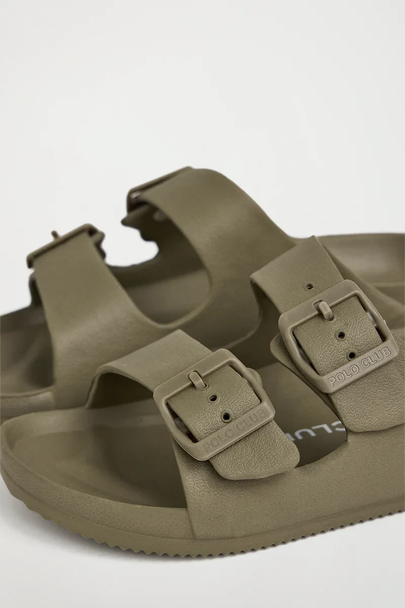 Khaki unisex double-buckle bio sandals Polo Club - Image 2