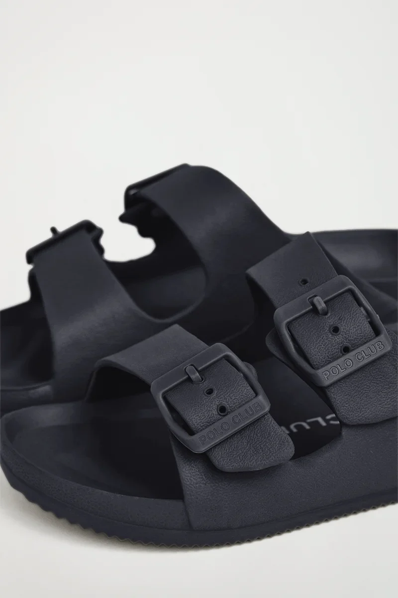 Navy-blue unisex double-buckle bio sandals Polo Club - Image 2
