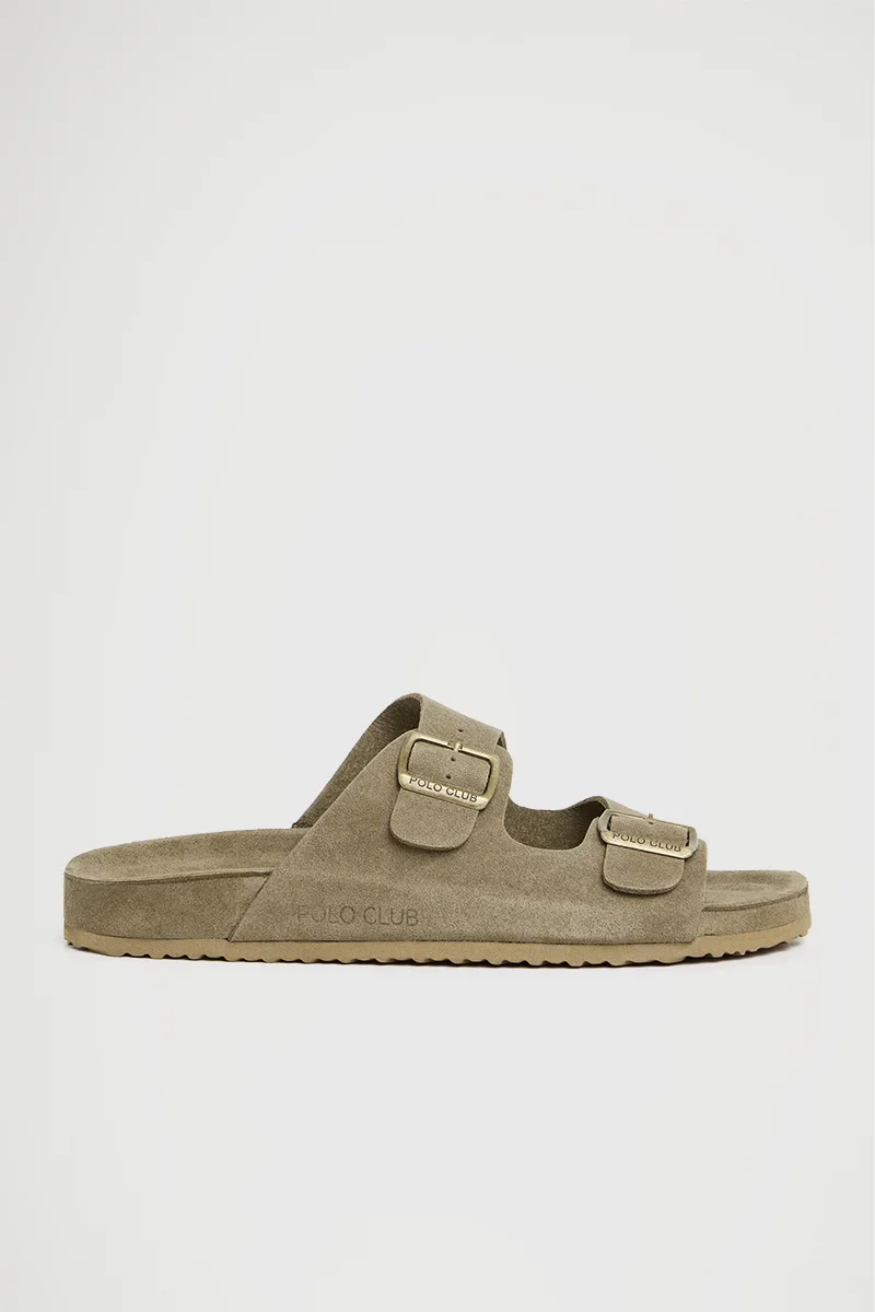 Sandy suede bio sandal Keat with buckles and Polo Club logo - Image 5