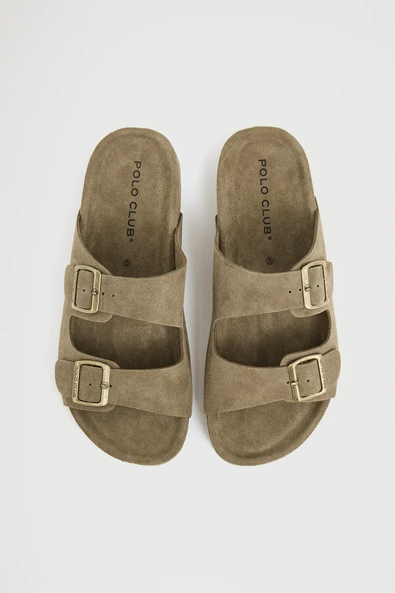 Sandy suede bio sandal Keat with buckles and Polo Club logo - Image 6