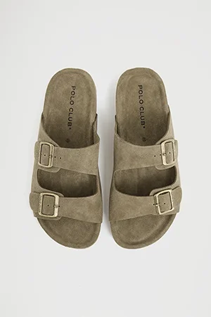 Sandy suede bio sandal Keat with buckles and Polo Club logo - Image 9