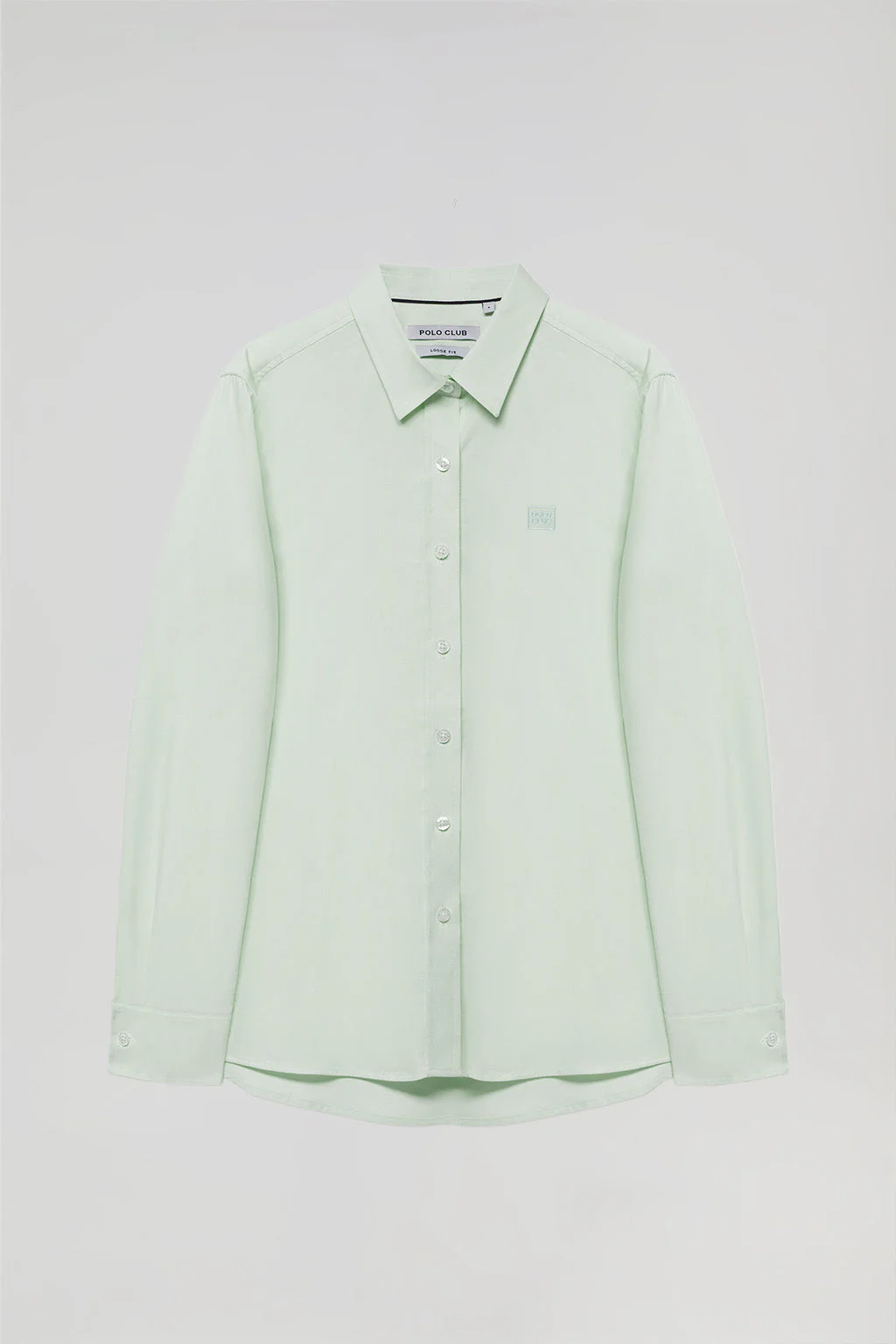 Light-green Oxford shirt with embroidered logo - Image 7