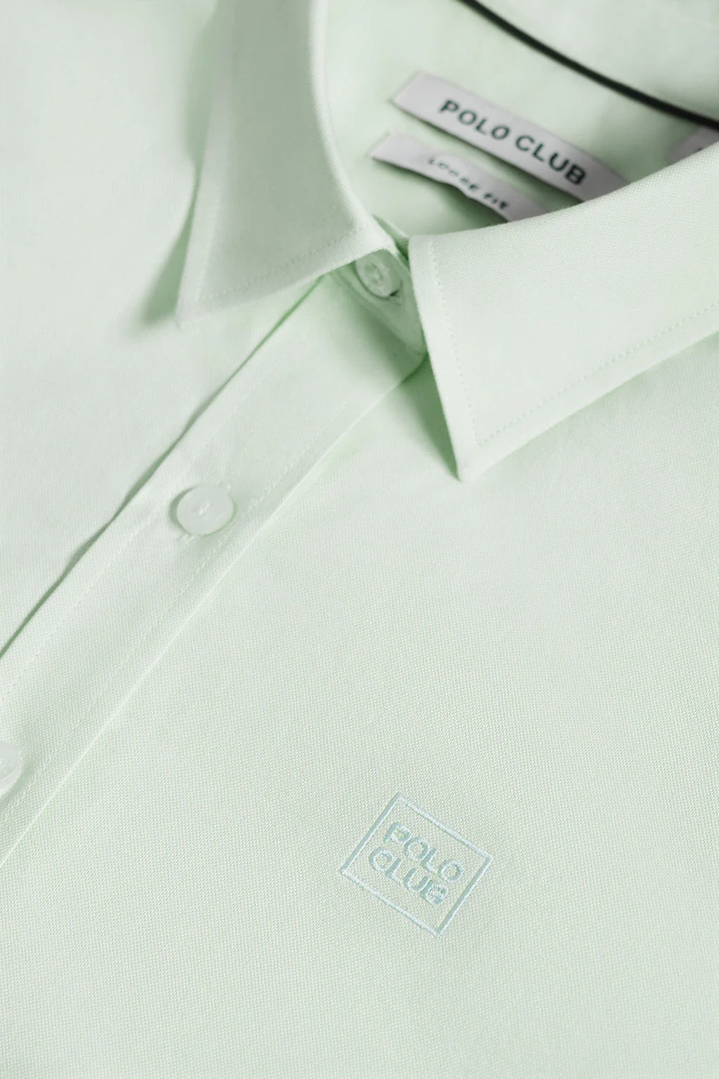 Light-green Oxford shirt with embroidered logo - Image 8