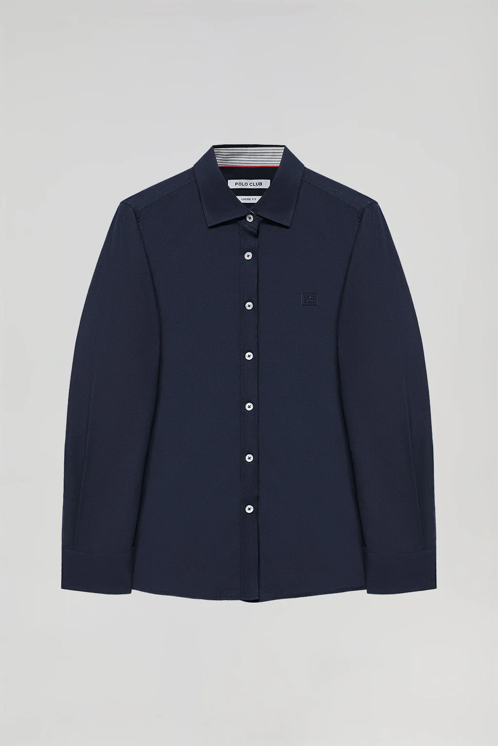 Navy-blue Oxford shirt with embroidered logo - Image 6