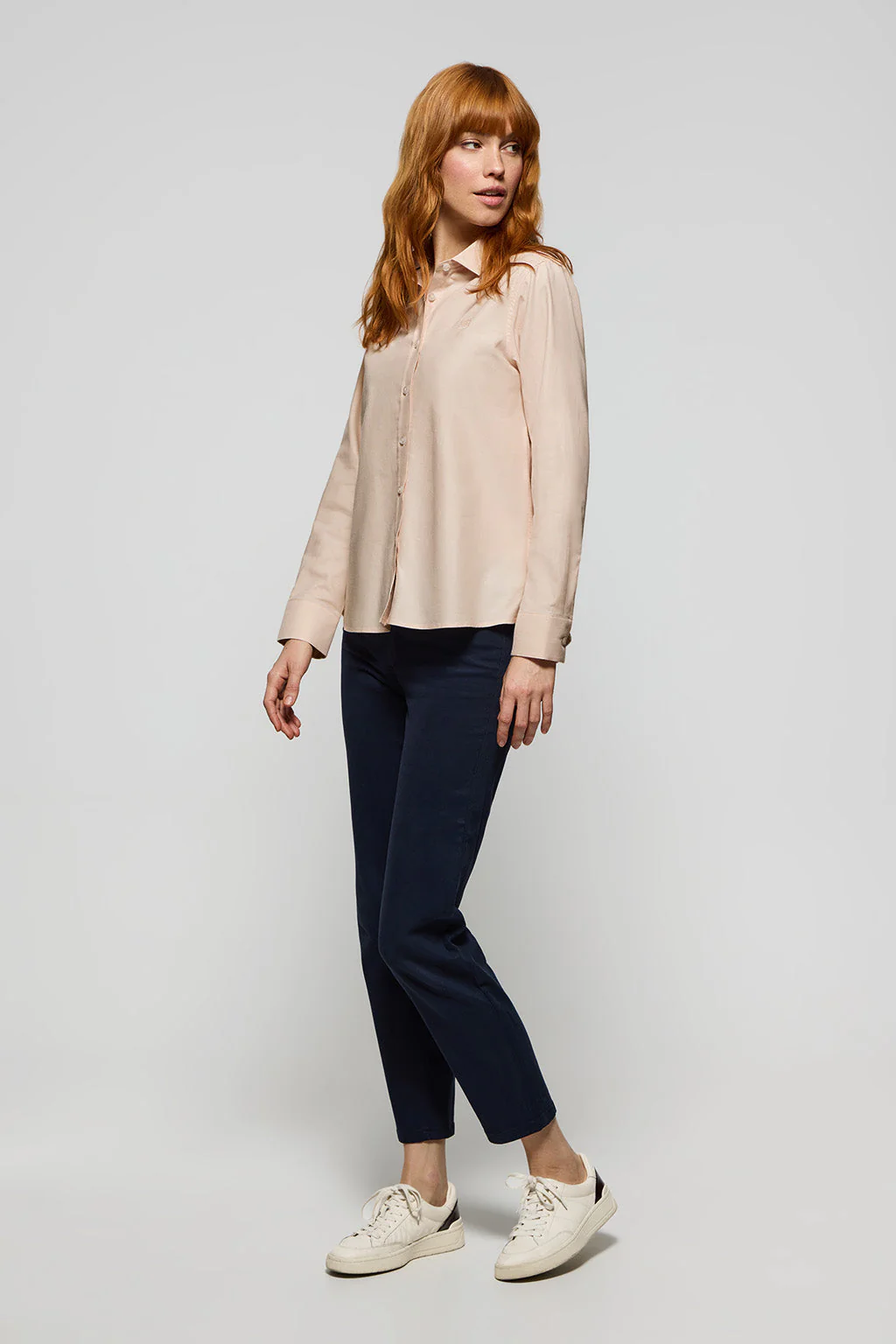 Peach Oxford shirt with embroidered logo - Image 3