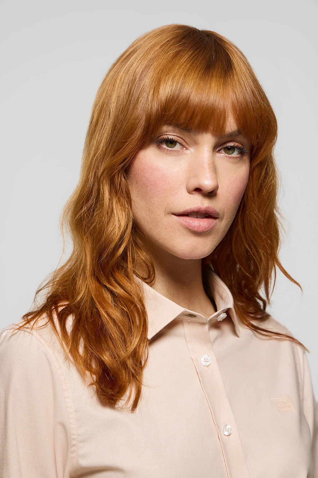 Peach Oxford shirt with embroidered logo - Image 4