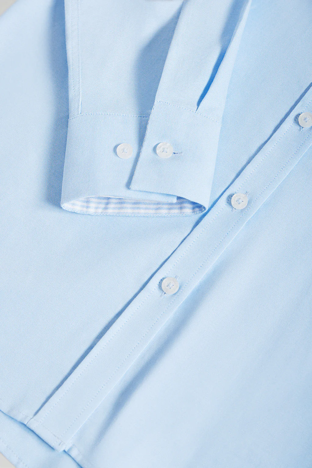 Sky-blue Oxford shirt with embroidered logo - Image 8