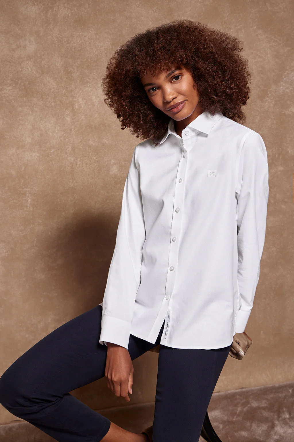 White Oxford shirt with embroidered logo - Image 4