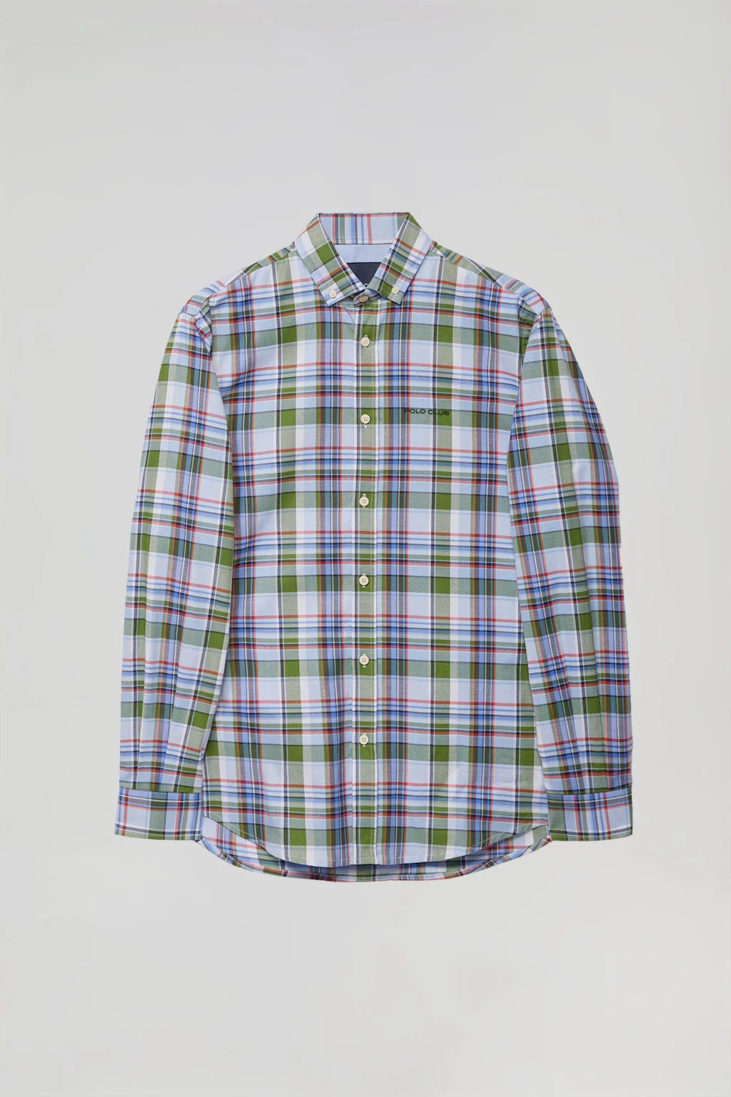 Checked shirt in green hues with Polo Club logo - Image 11